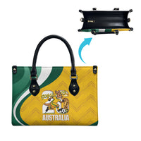 Australia 2026 Soccer Leather Bag Go Socceroos Kangaroo Mascot Yellow Sporty