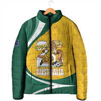 Australia 2026 Soccer Custom Padded Jacket Go Socceroos Kangaroo Mascot Yellow Sporty