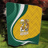 Australia 2026 Soccer Quilt Go Socceroos Kangaroo Mascot Yellow Sporty