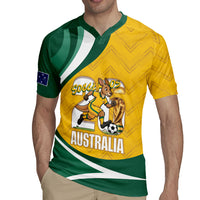 Australia 2026 Soccer Custom Rugby Jersey Go Socceroos Kangaroo Mascot Yellow Sporty