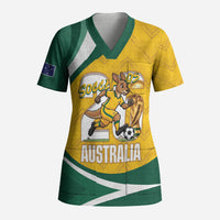 Australia 2026 Soccer Custom Scrub Top Go Socceroos Kangaroo Mascot Yellow Sporty