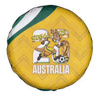 Australia 2026 Soccer Spare Tire Cover Go Socceroos Kangaroo Mascot Yellow Sporty