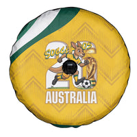 Australia 2026 Soccer Spare Tire Cover Go Socceroos Kangaroo Mascot Yellow Sporty