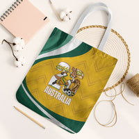 Australia 2026 Soccer Tote Bag Go Socceroos Kangaroo Mascot Yellow Sporty