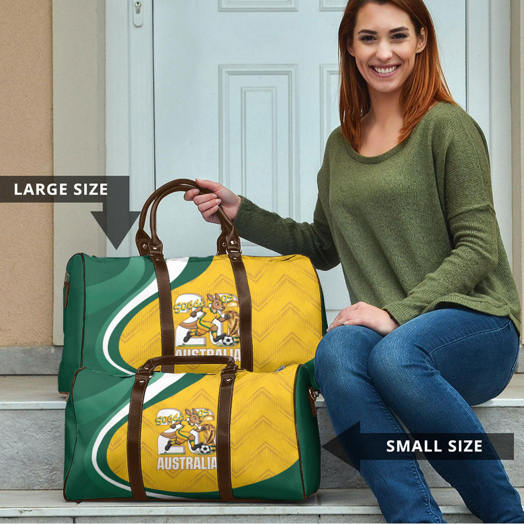 Australia 2026 Soccer Travel Bag Go Socceroos Kangaroo Mascot Yellow Sporty