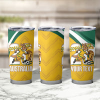 Australia 2026 Soccer Custom Tumbler Cup Go Socceroos Kangaroo Mascot Yellow Sporty