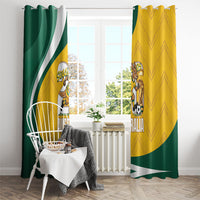 Australia 2026 Soccer Window Curtain Go Socceroos Kangaroo Mascot Yellow Sporty