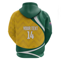Australia 2026 Soccer Custom Zip Hoodie Go Socceroos Kangaroo Mascot Yellow Sporty