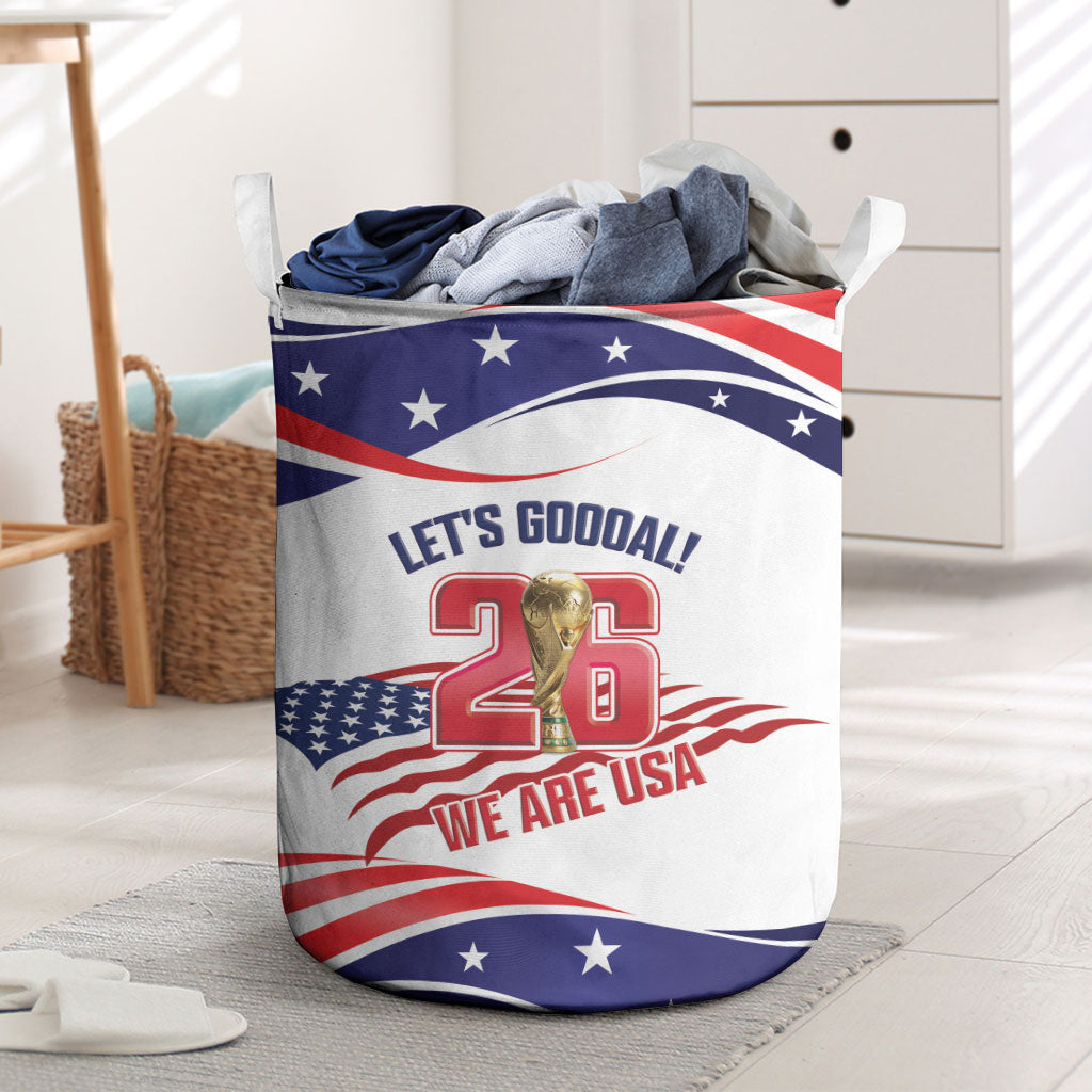 United States 2026 Soccer Laundry Basket We Are USA Go Champions Flag Waves