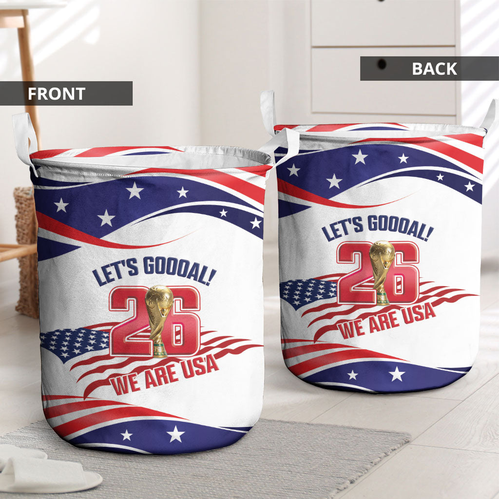 United States 2026 Soccer Laundry Basket We Are USA Go Champions Flag Waves
