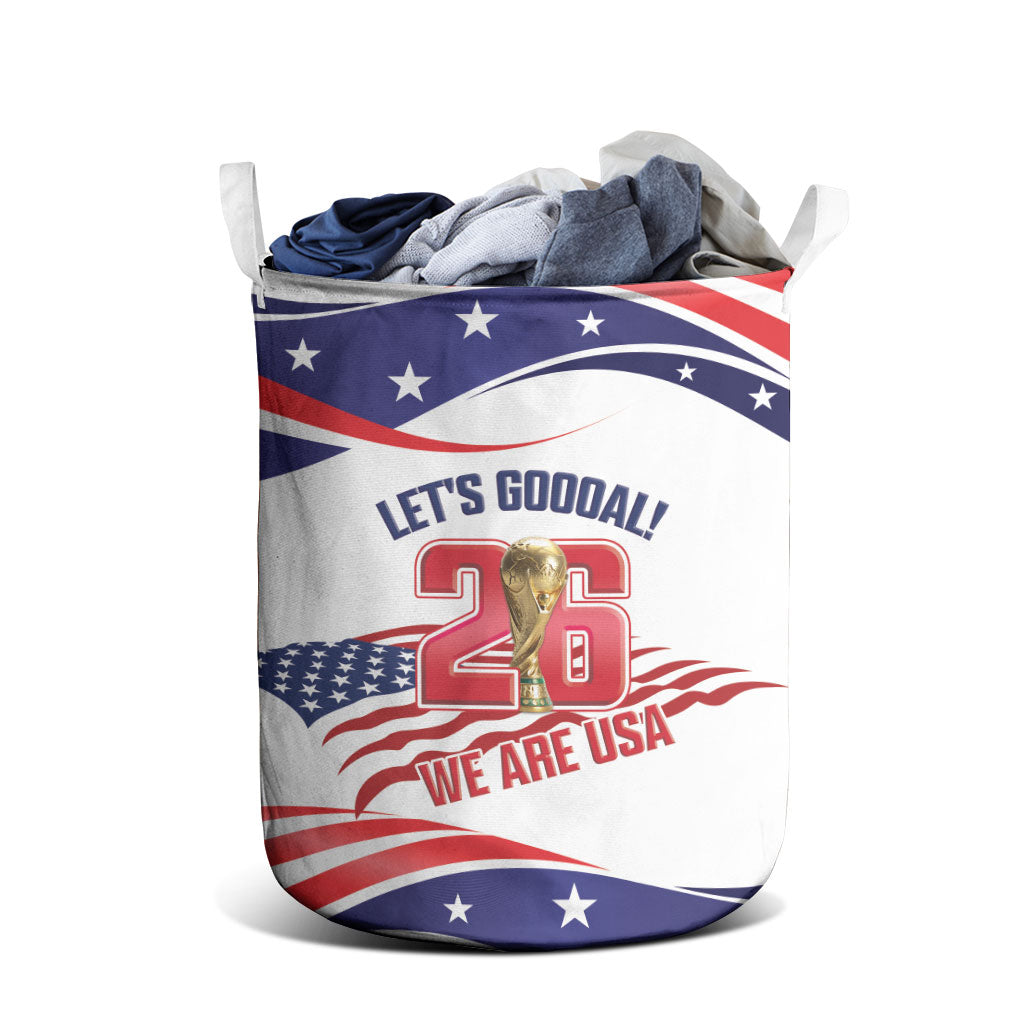 United States 2026 Soccer Laundry Basket We Are USA Go Champions Flag Waves