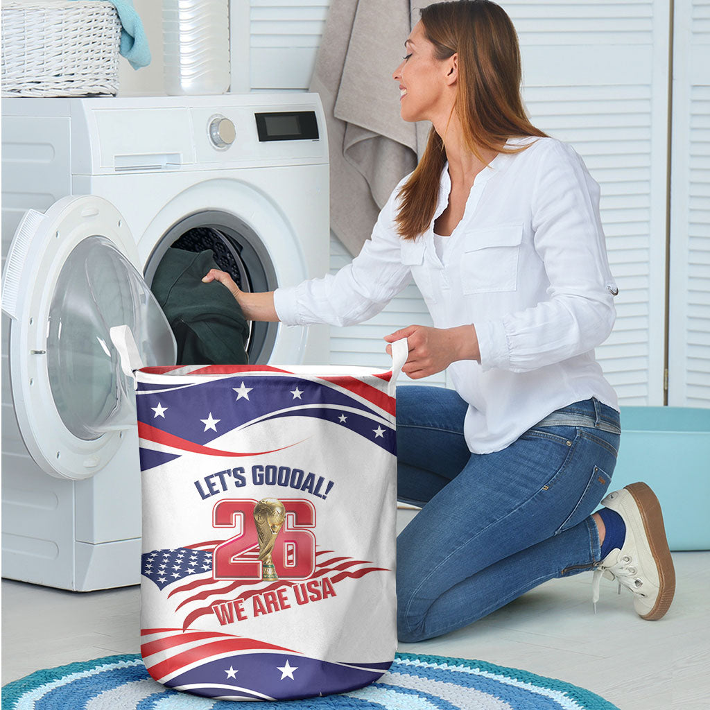 United States 2026 Soccer Laundry Basket We Are USA Go Champions Flag Waves