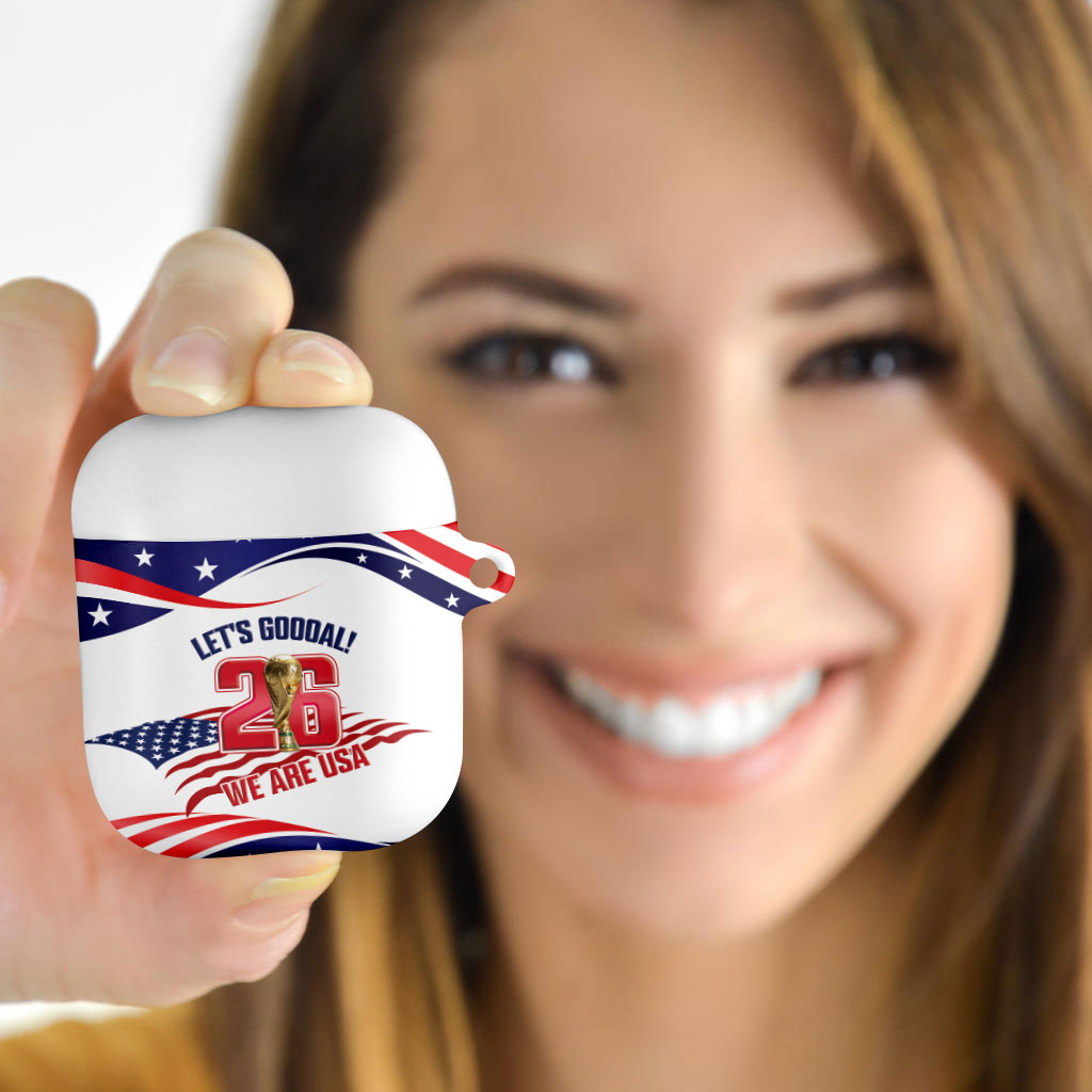 United States 2026 Soccer AirPods Case We Are USA Go Champions Flag Waves