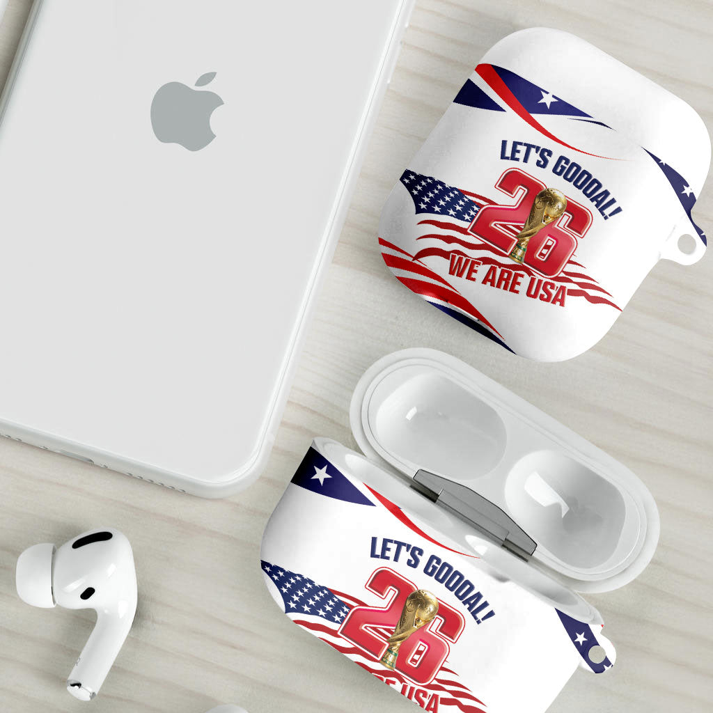 United States 2026 Soccer AirPods Case We Are USA Go Champions Flag Waves