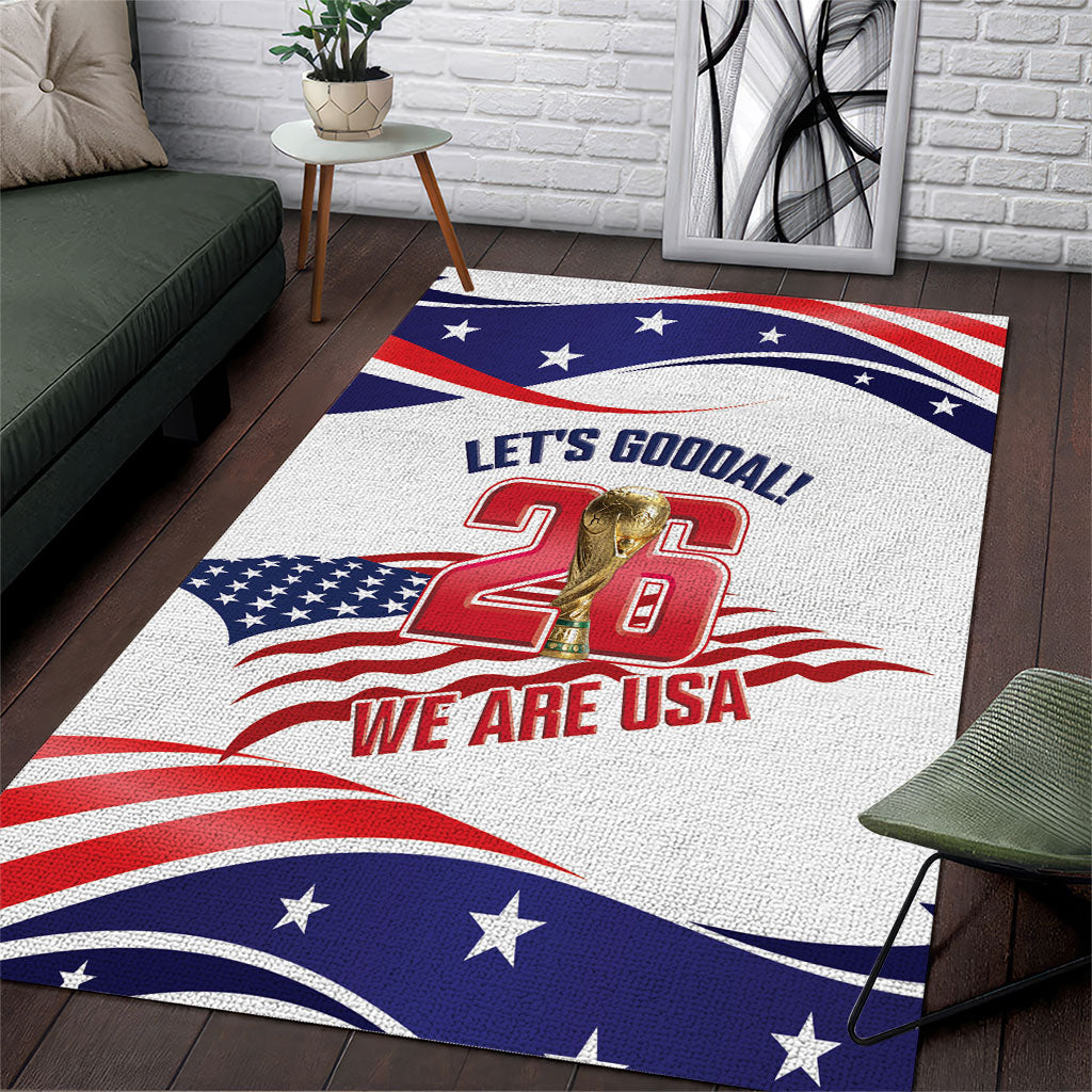 United States 2026 Soccer Area Rug We Are USA Go Champions Flag Waves