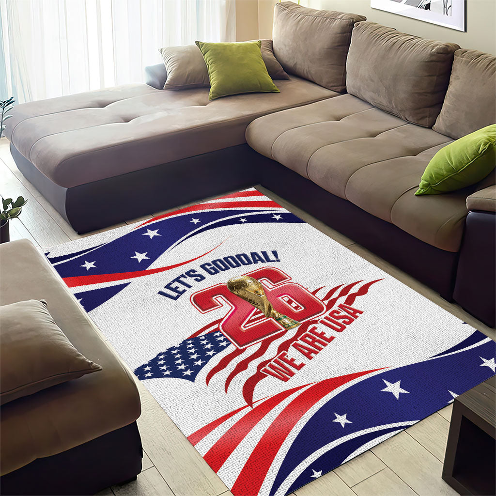 United States 2026 Soccer Area Rug We Are USA Go Champions Flag Waves
