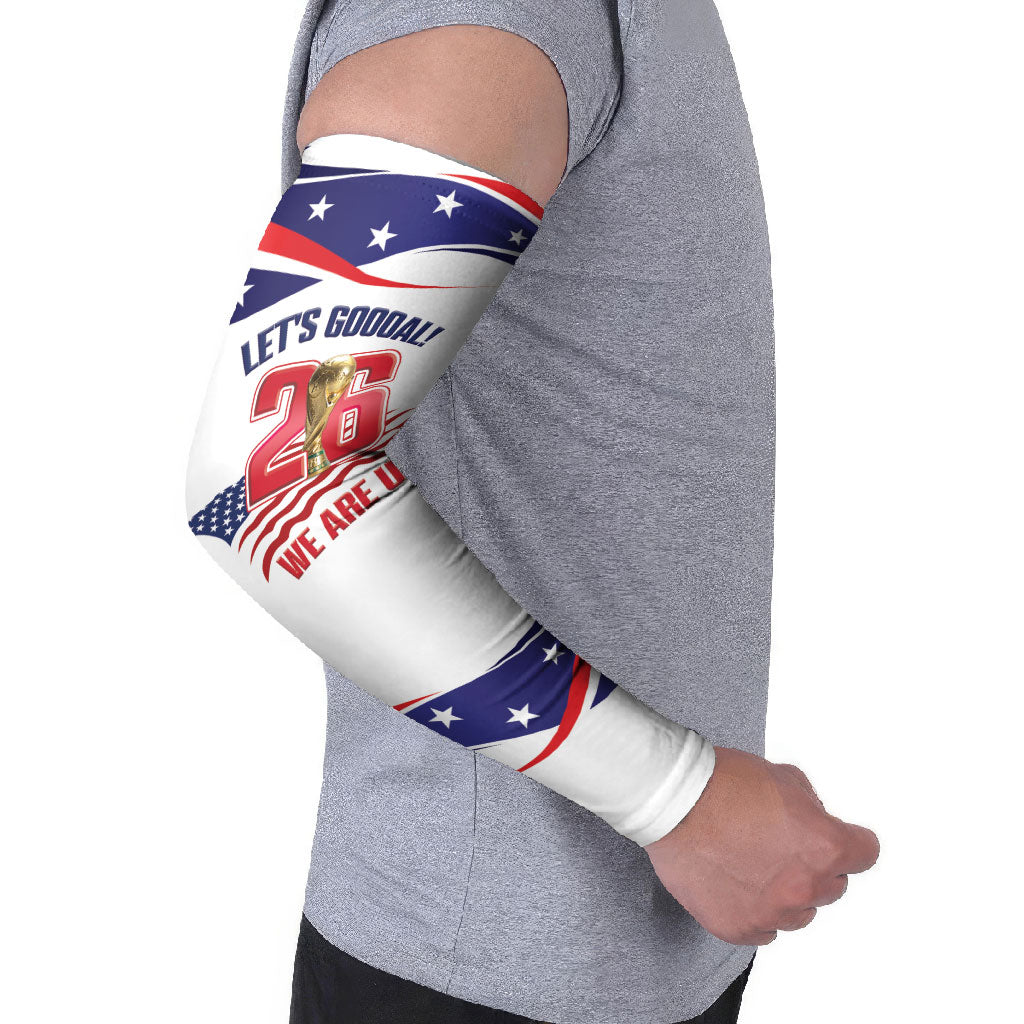United States 2026 Soccer Custom Arm Sleeves We Are USA Go Champions Flag Waves