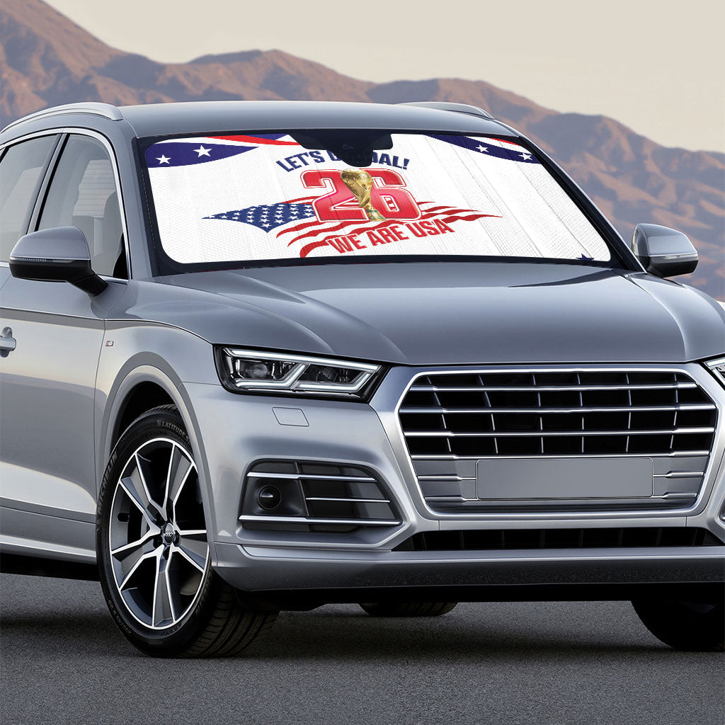 United States 2026 Soccer Auto Sun Shade We Are USA Go Champions Flag Waves