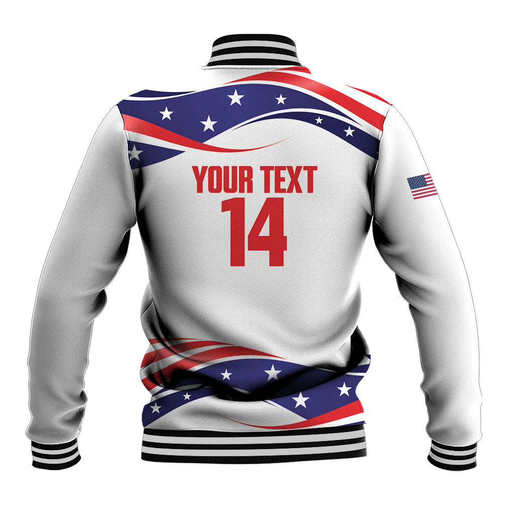 United States 2026 Soccer Custom Baseball Jacket We Are USA Go Champions Flag Waves