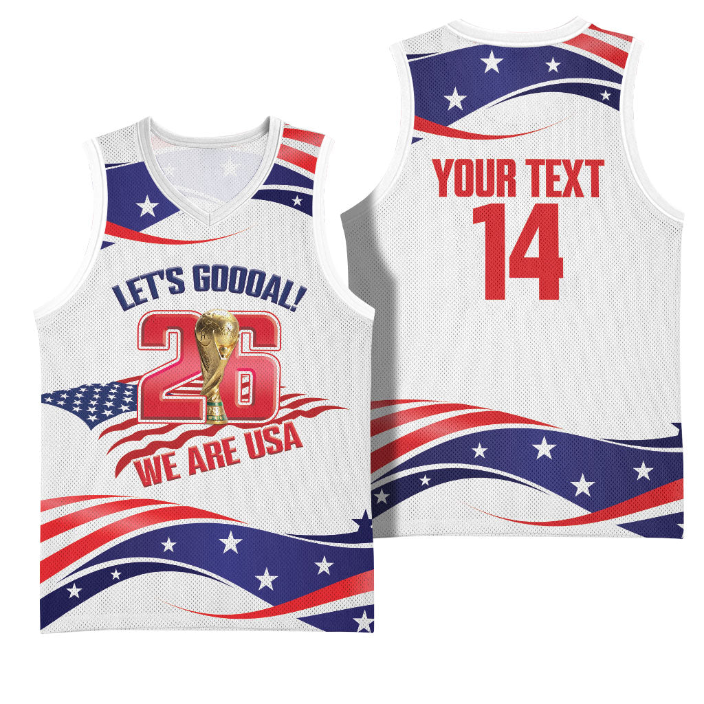 United States 2026 Soccer Custom Basketball Jersey We Are USA Go Champions Flag Waves