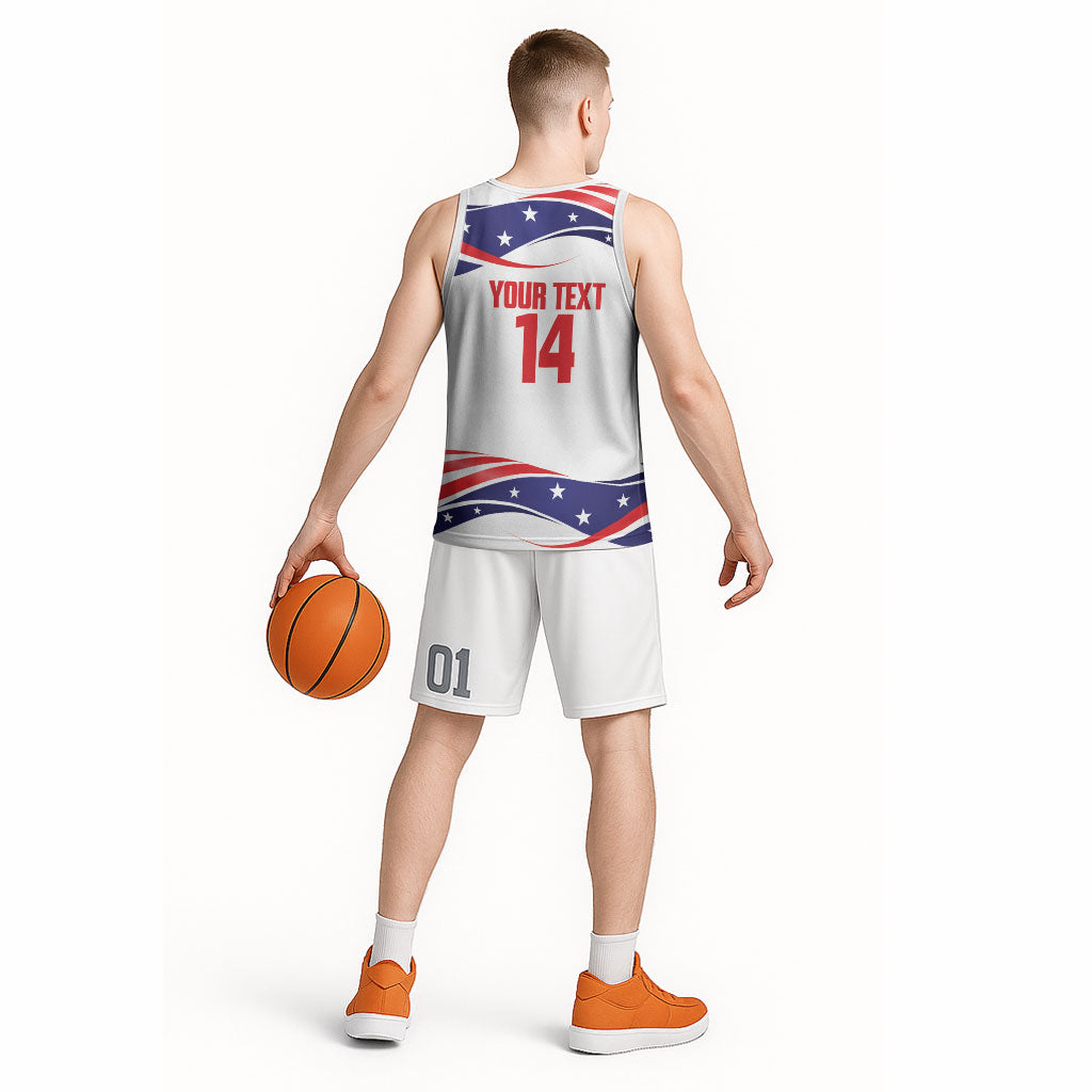 United States 2026 Soccer Custom Basketball Jersey We Are USA Go Champions Flag Waves