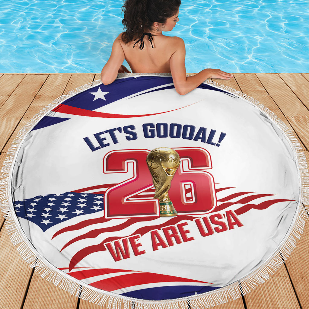 United States 2026 Soccer Beach Blanket We Are USA Go Champions Flag Waves
