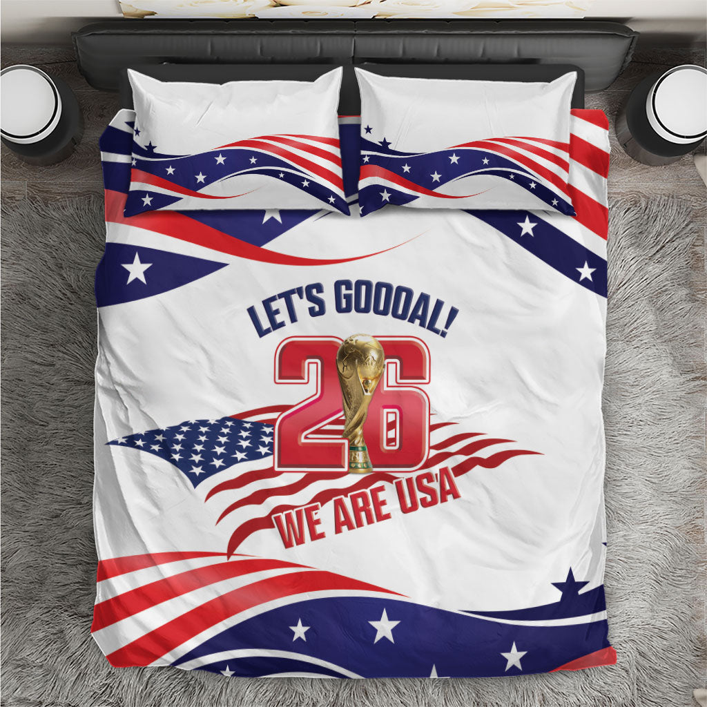 United States 2026 Soccer Bedding Set We Are USA Go Champions Flag Waves