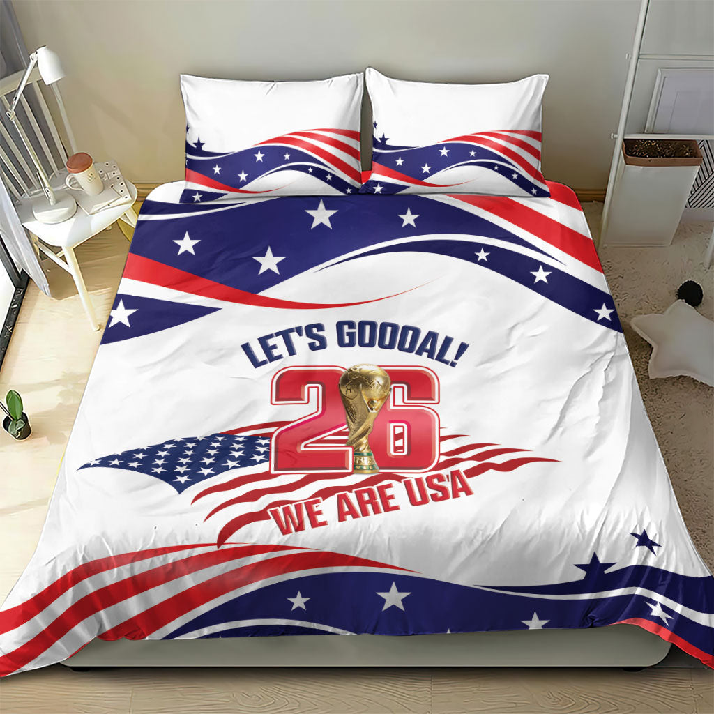 United States 2026 Soccer Bedding Set We Are USA Go Champions Flag Waves