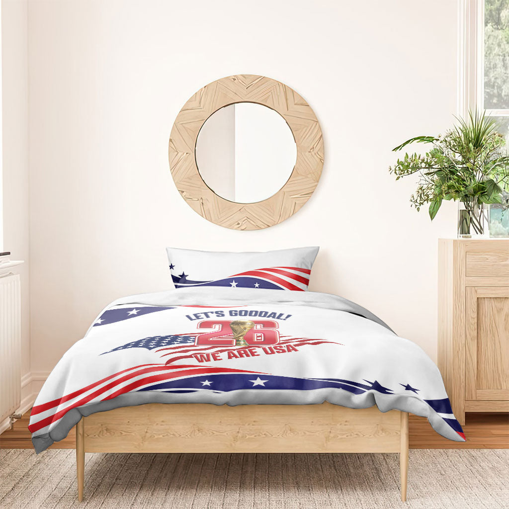 United States 2026 Soccer Bedding Set We Are USA Go Champions Flag Waves