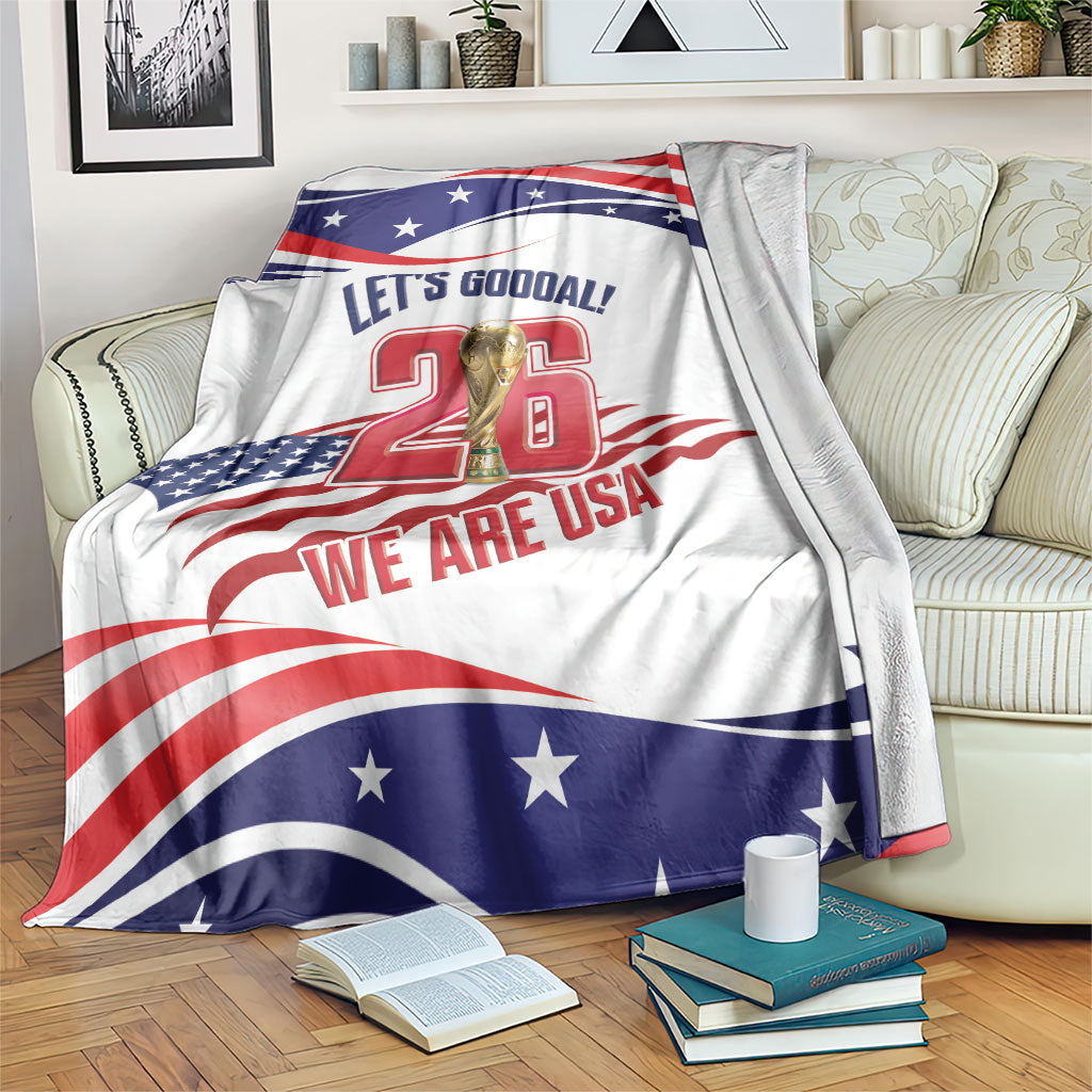 United States 2026 Soccer Blanket We Are USA Go Champions Flag Waves