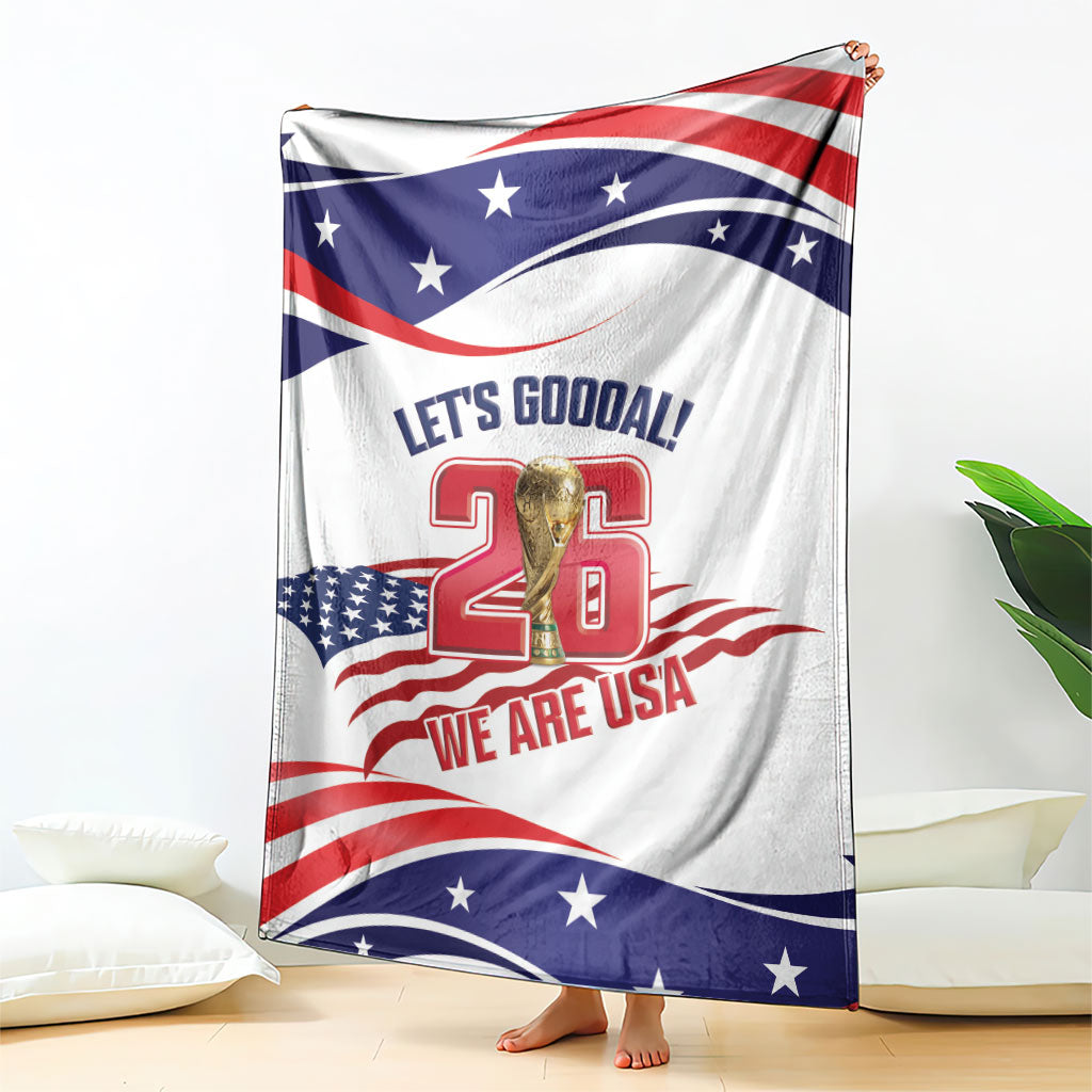 United States 2026 Soccer Blanket We Are USA Go Champions Flag Waves