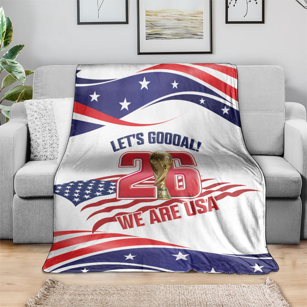 United States 2026 Soccer Blanket We Are USA Go Champions Flag Waves