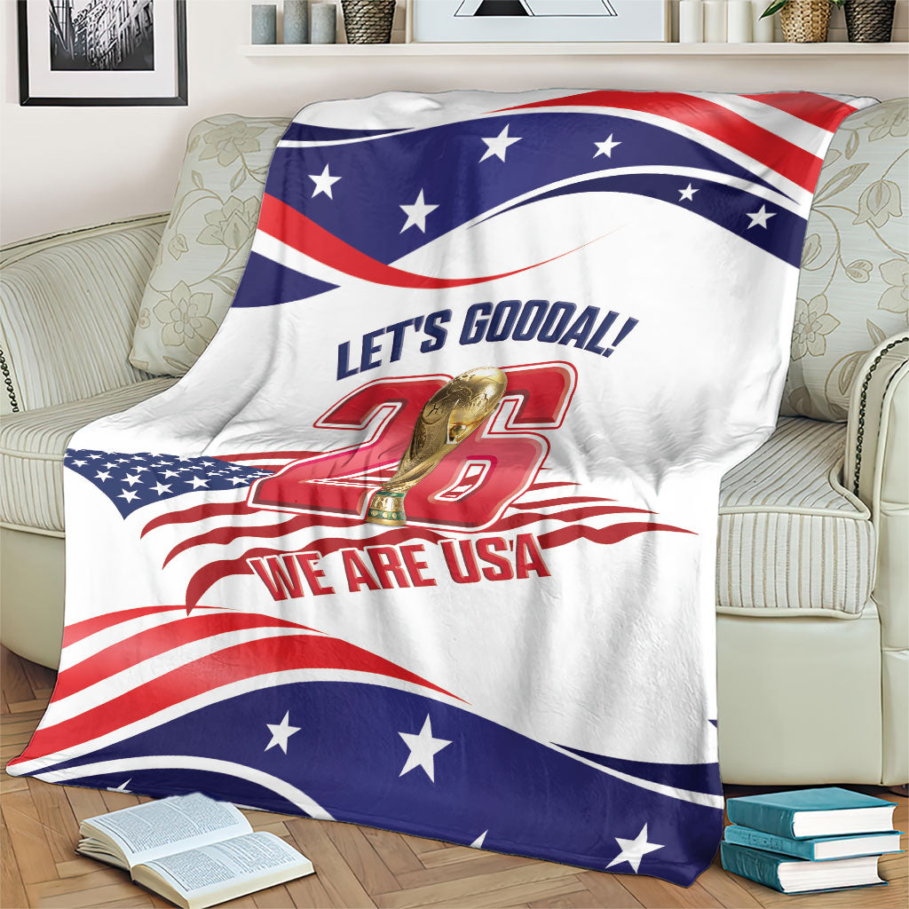 United States 2026 Soccer Blanket We Are USA Go Champions Flag Waves