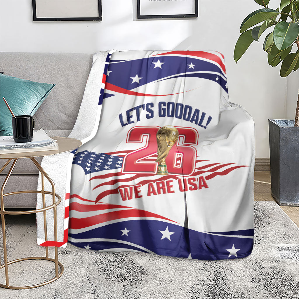 United States 2026 Soccer Blanket We Are USA Go Champions Flag Waves