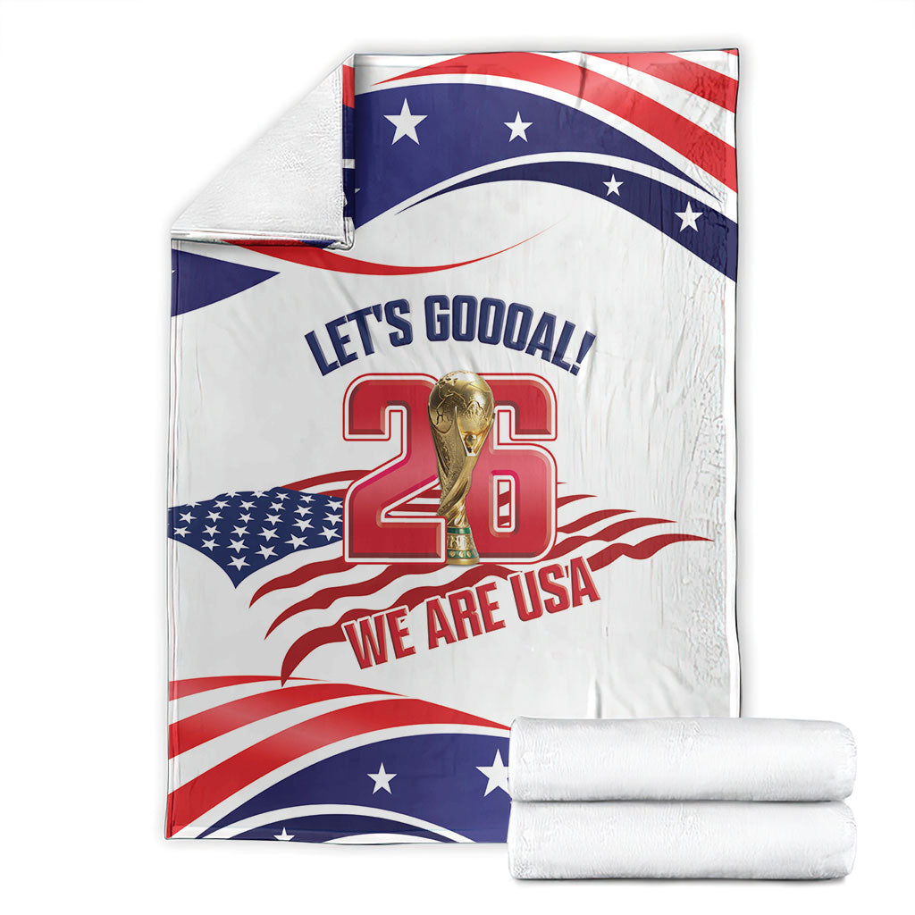 United States 2026 Soccer Blanket We Are USA Go Champions Flag Waves