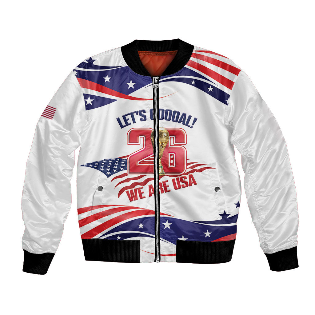 United States 2026 Soccer Custom Bomber Jacket We Are USA Go Champions Flag Waves
