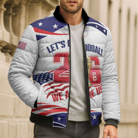 United States 2026 Soccer Custom Bomber Puffer Jacket We Are USA Go Champions Flag Waves