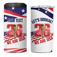 United States 2026 Soccer Custom 4 in 1 Can Cooler Tumbler We Are USA Go Champions Flag Waves