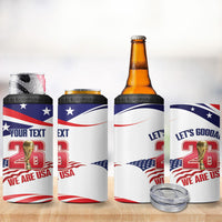 United States 2026 Soccer Custom 4 in 1 Can Cooler Tumbler We Are USA Go Champions Flag Waves