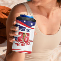United States 2026 Soccer Custom 4 in 1 Can Cooler Tumbler We Are USA Go Champions Flag Waves