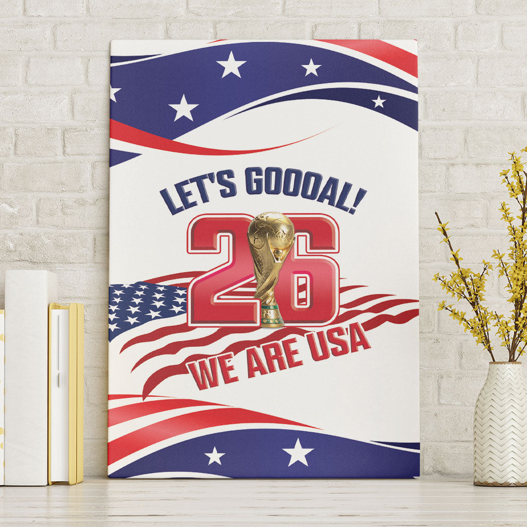 United States 2026 Soccer Canvas Wall Art We Are USA Go Champions Flag Waves