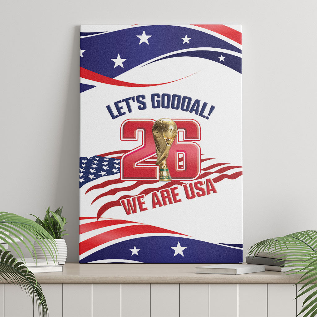 United States 2026 Soccer Canvas Wall Art We Are USA Go Champions Flag Waves