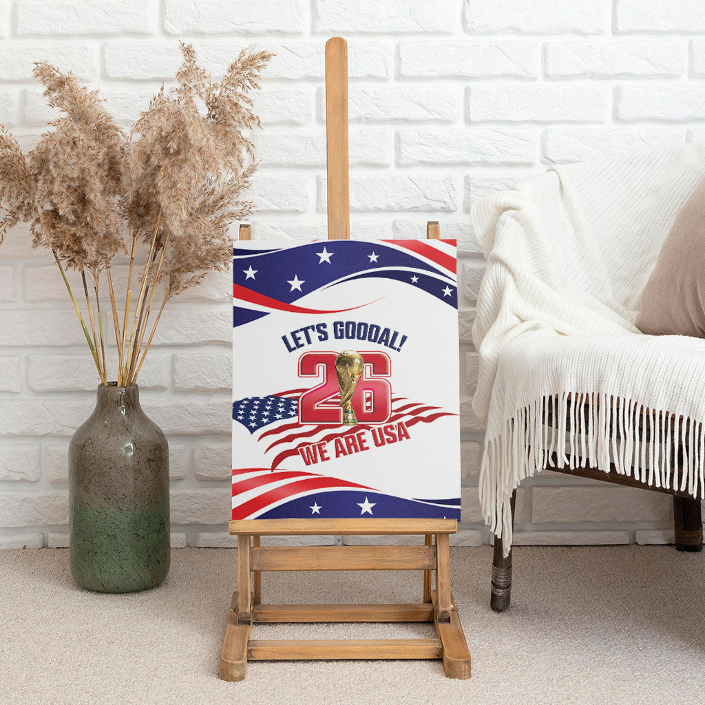 United States 2026 Soccer Canvas Wall Art We Are USA Go Champions Flag Waves