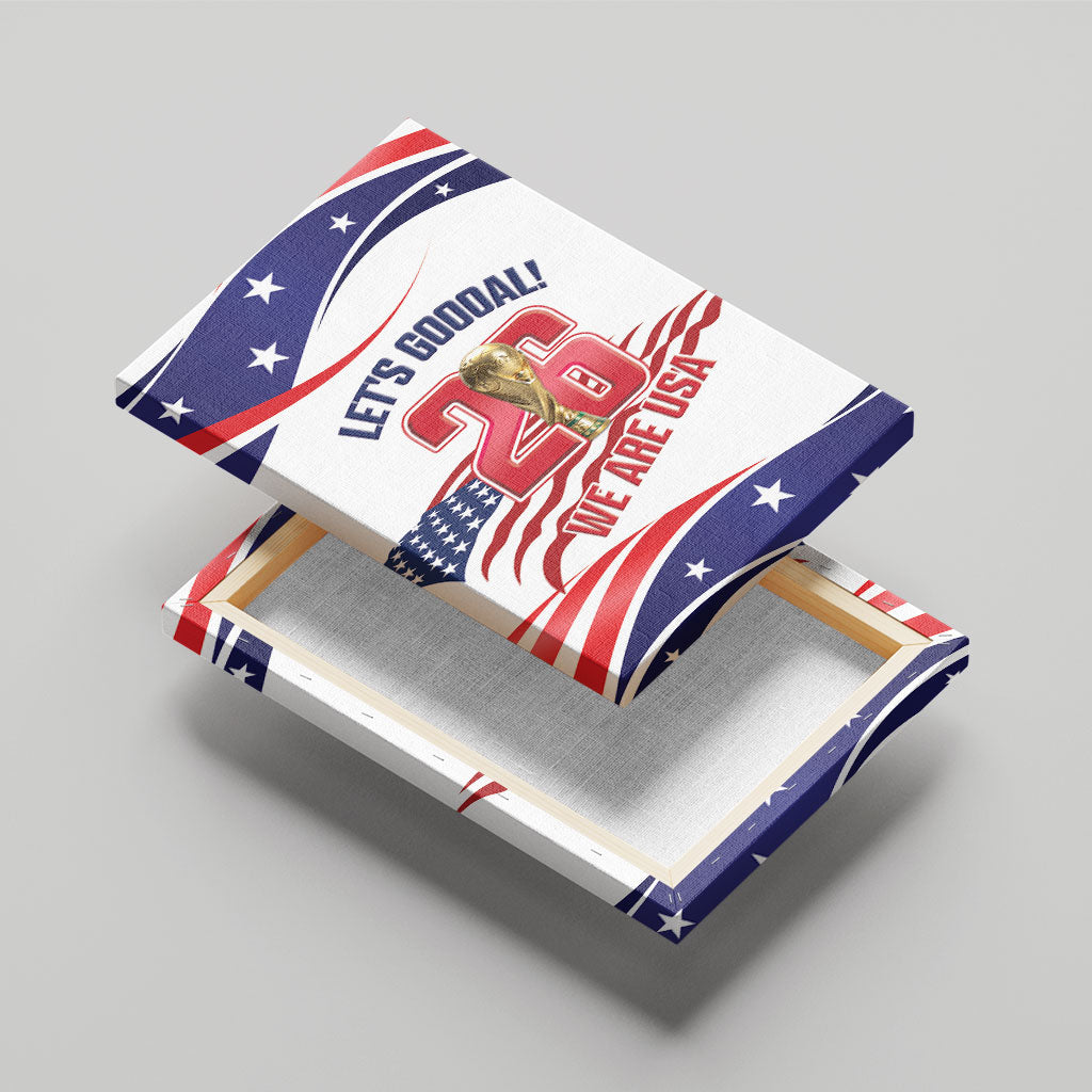 United States 2026 Soccer Canvas Wall Art We Are USA Go Champions Flag Waves