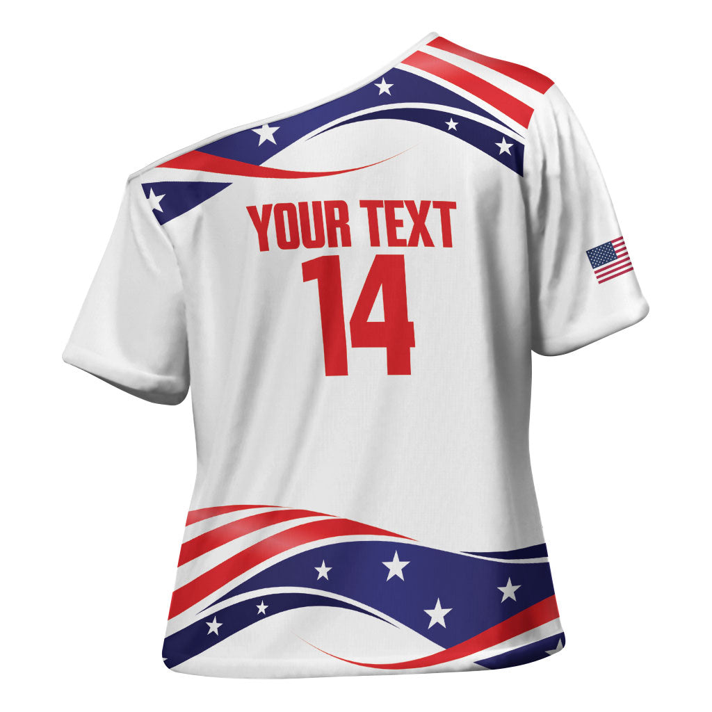 United States 2026 Soccer Custom Cross Shoulder Shirt We Are USA Go Champions Flag Waves