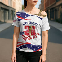 United States 2026 Soccer Custom Cross Shoulder Shirt We Are USA Go Champions Flag Waves