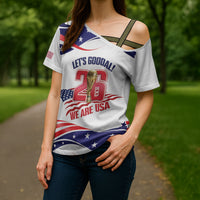 United States 2026 Soccer Custom Cross Shoulder Shirt We Are USA Go Champions Flag Waves