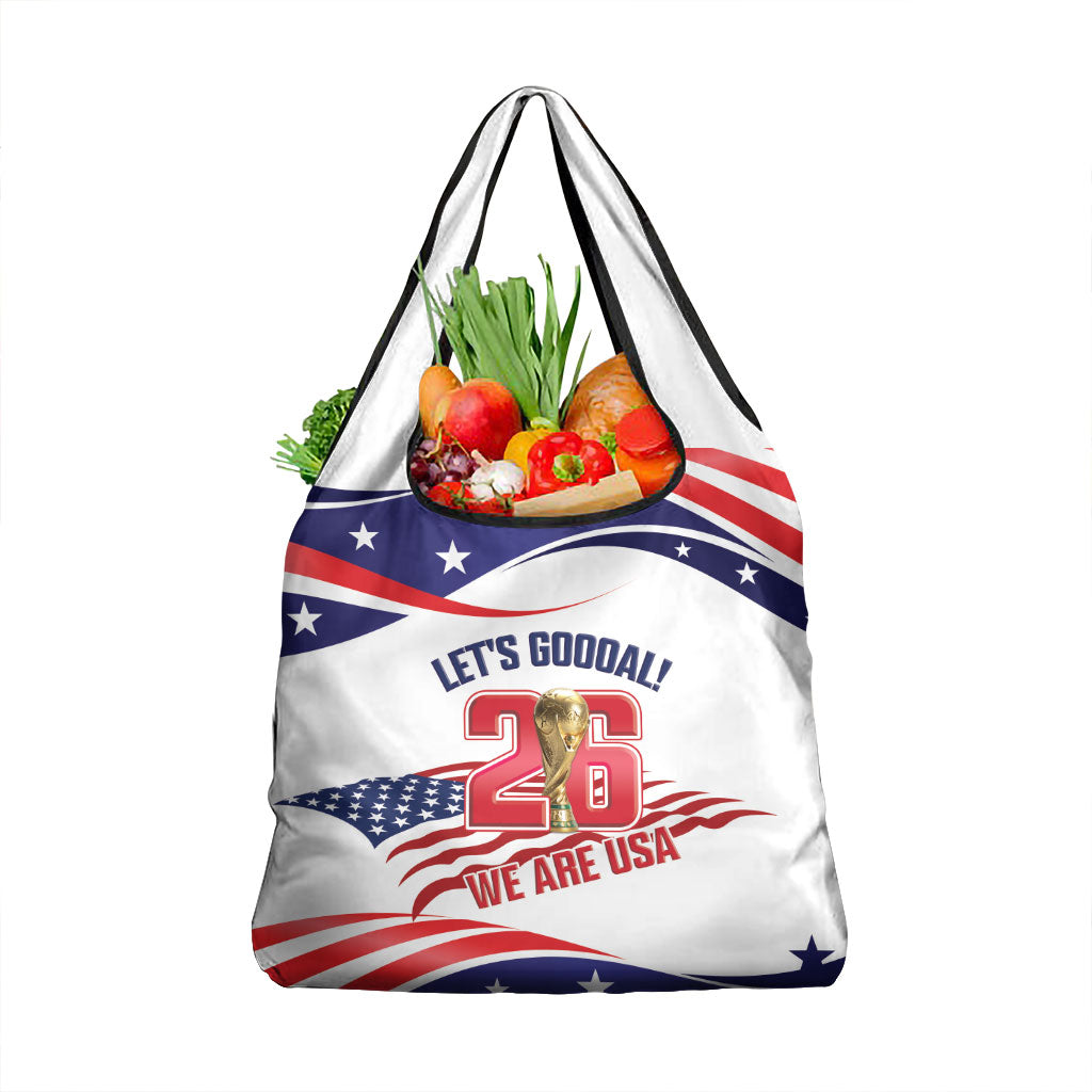 United States 2026 Soccer Grocery Bag We Are USA Go Champions Flag Waves