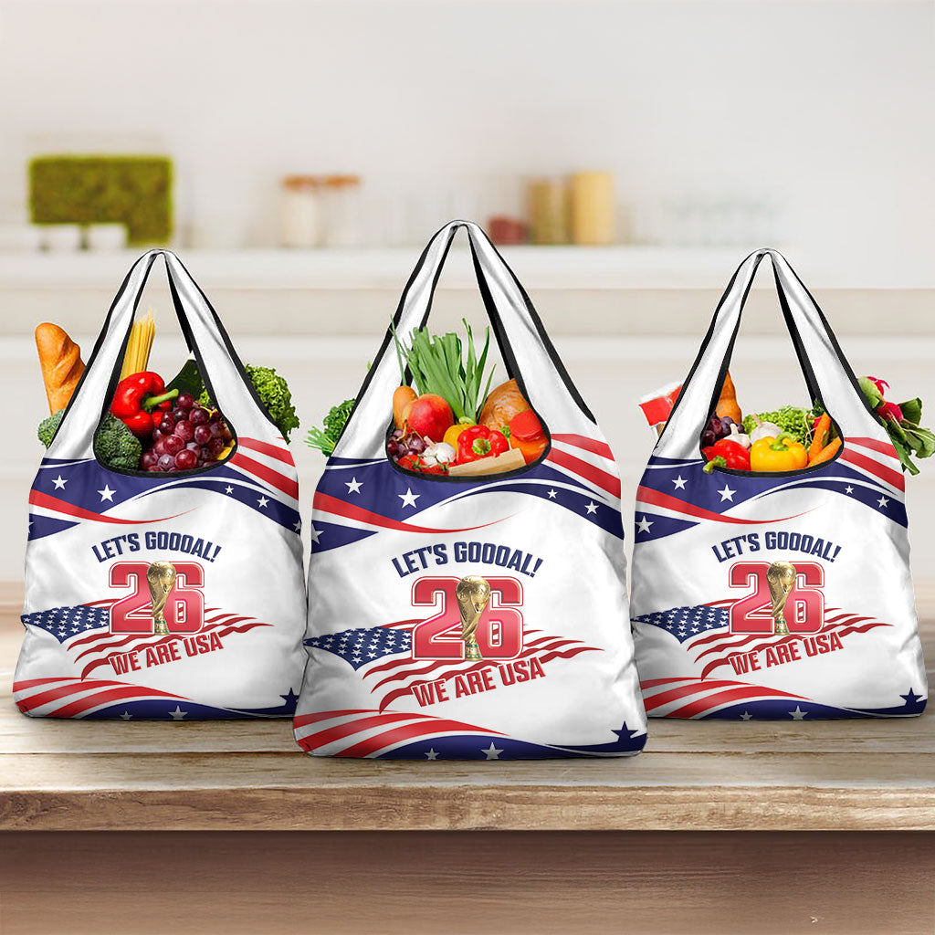 United States 2026 Soccer Grocery Bag We Are USA Go Champions Flag Waves