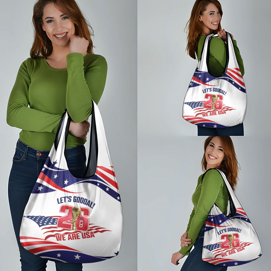 United States 2026 Soccer Grocery Bag We Are USA Go Champions Flag Waves
